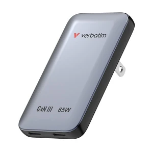 Nabíječka Essentials Slim, Ładowarka sieciowa GaN USB-C1 PD 3.0 , USB-C2 PD 3.0, szara, 65W