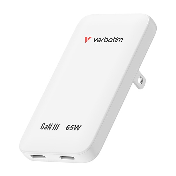 Nabíječka Essentials Slim, Ładowarka sieciowa GaN USB-C1 PD 3.0 , USB-C2 PD 3.0, biała, 65W