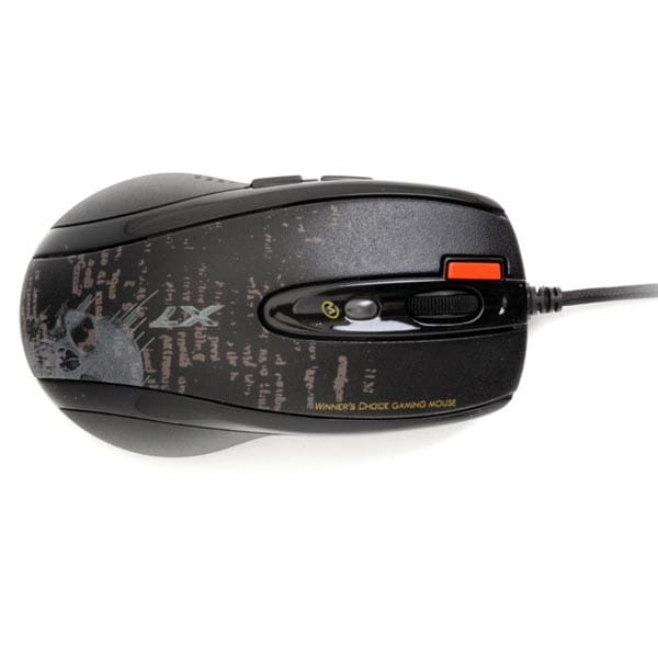 A4tech Mysz F5, 3000DPI, optyczna, 7kl., 1 scroll, przewodowa USB, czarna, do gry, V-Track, pamięć 160kB