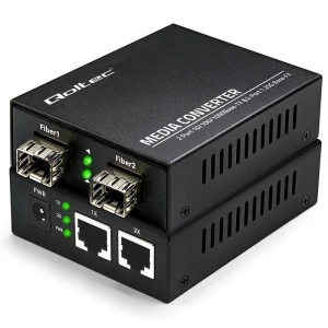 Switch niezarządzalny Qoltec Dwukierunkowy Media Konwerter 2x RJ45 2x SFP | 1000Mb/s | 5V