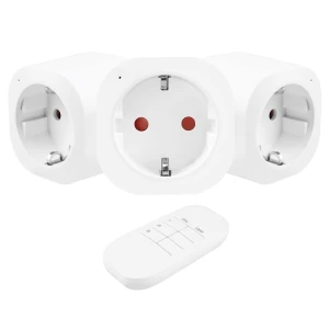Gniazdka sterowane pilotem GreenBlue GB313 F, 3szt, programowalne, zasięg do 30m, 220-240V AC, 50/60Hz, 16A, 433MHz - OTW OPAK