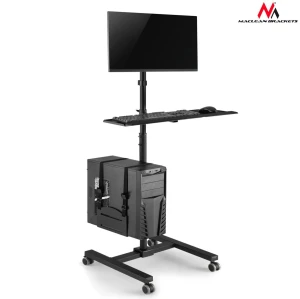 Stand, wózek, mobilne stanowisko komputerowe na kółkach Maclean MC-793 max 20kg max 17"-32" VESA: 75x75,100x100 - USZ OPAK