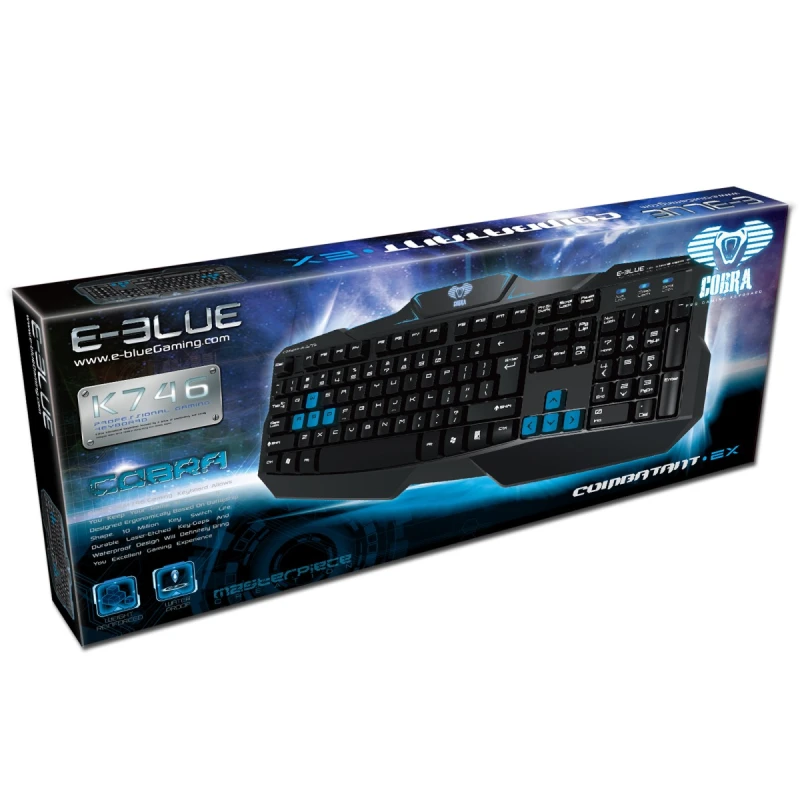 E-blue Cobra EKM746 klawiatura przewodowa (USB) CZ/SK, czarna