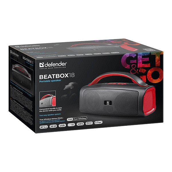 Defender głośnik Beatbox 18, 20W, czarny