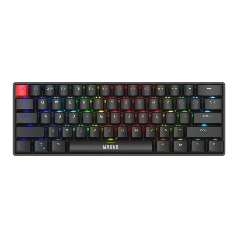 Marvo SABER 61 klawiatura przewodowa (USB) US, czarna mechaniczna