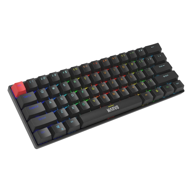 Marvo SABER 61 klawiatura przewodowa (USB) US, czarna mechaniczna