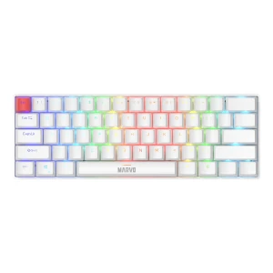 Marvo SABER 61 klawiatura przewodowa (USB) US, biała mechaniczna