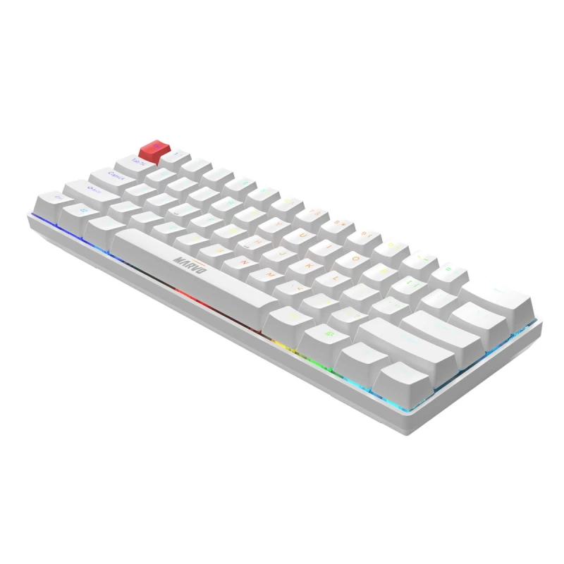 Marvo SABER 61 klawiatura przewodowa (USB) US, biała mechaniczna