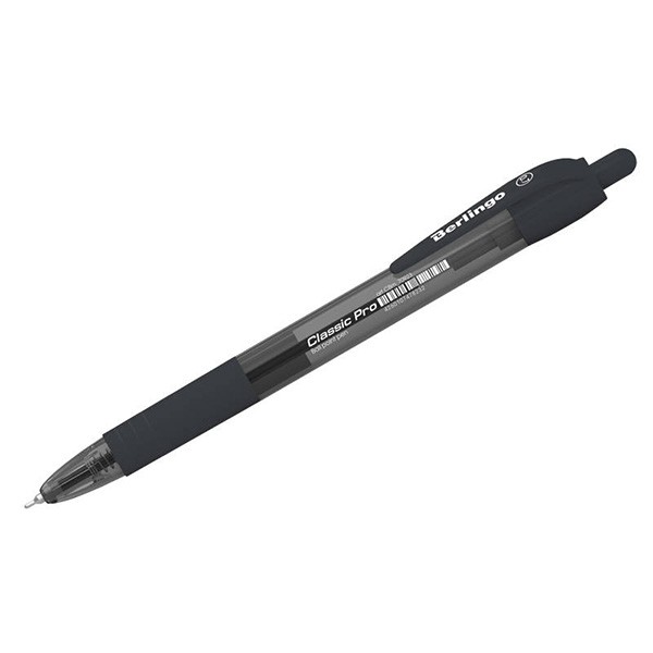 Berlingo, długopis automatyczny kulkowe, czarne, 12szt, 0.7mm, Classic Pro