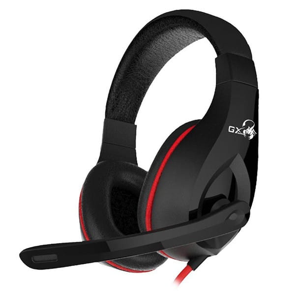 Genius GX Gaming LYCHAS HS-G560, Gaming Headset, słuchawki z mikrofonem, regulacja głośności, czarno/czerwony, 3.5 mm jack