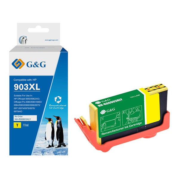 G&G kompatybilny ink / tusz z T6M11AE, HP 903XL, NH-R00903XLY-E-Reman-Eu, yellow, 825s, EOL