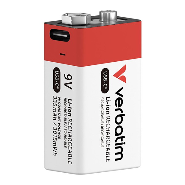 Verbatim Akumulatorki litowa bateria / akumulatorek 9V z USB-C 1-pack