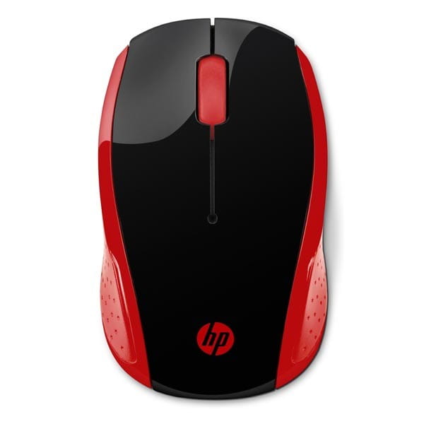 HP mysz 200 Wireless Red, 1000DPI, 2.4 [GHz], optyczna, 3kl., 1 scroll, bezprzewodowa, czerwona, 2 szt AAA, MacOS X 10.x,Google Ch