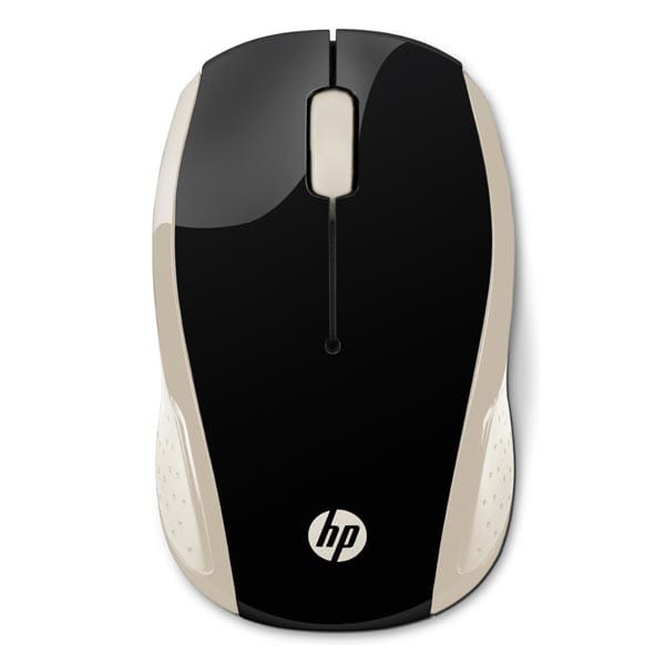 HP mysz 200 Wireless Gold, 1000DPI, 2.4 [GHz], optyczna, 3kl., 1 scroll, bezprzewodowa, złota, 2 szt AAA, MacOS X 10.x,Google Chro