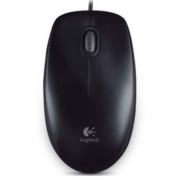 Logitech Mysz B100, 800DPI, optyczna, 3kl., 1 scroll, przewodowa USB, czarna