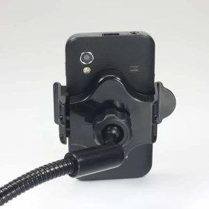 Uchwyt mobilu,PDA,GPS Logo przegłubowy, do samochodu, regulowana szerokość, czarny, plastikowy, z portem USB 1,5A, czarna, telefon