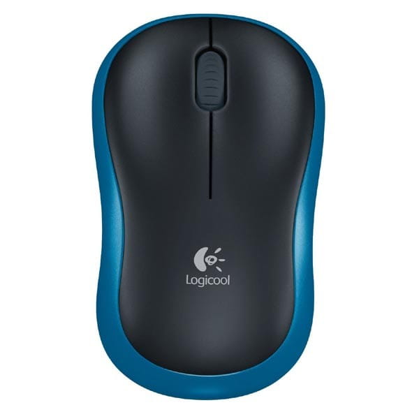 Logitech Mysz M185, 1000DPI, 2.4 [GHz], optyczna, 2kl., 1 scroll, bezprzewodowa, niebieska, 1 szt AA, do notebooka, uniwersalny