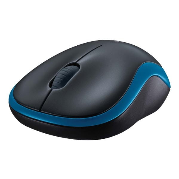 Logitech Mysz M185, 1000DPI, 2.4 [GHz], optyczna, 2kl., 1 scroll, bezprzewodowa, niebieska, 1 szt AA, do notebooka, uniwersalny