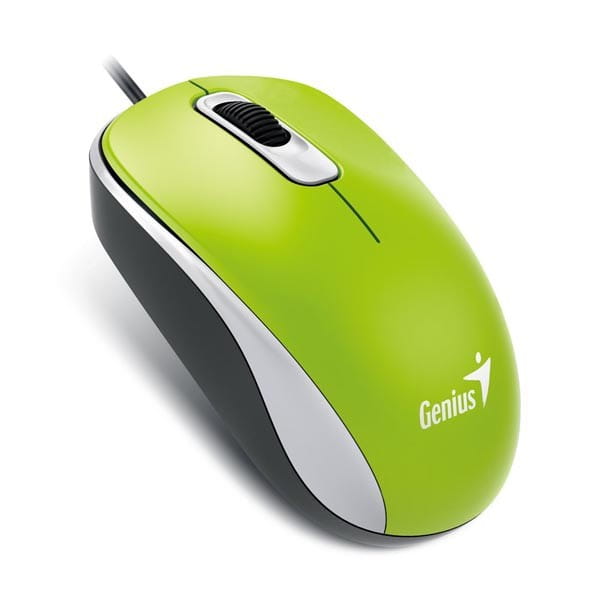 Genius Mysz DX-110, 1000DPI, optyczna, 3kl., 1 scroll, przewodowa USB, zielona