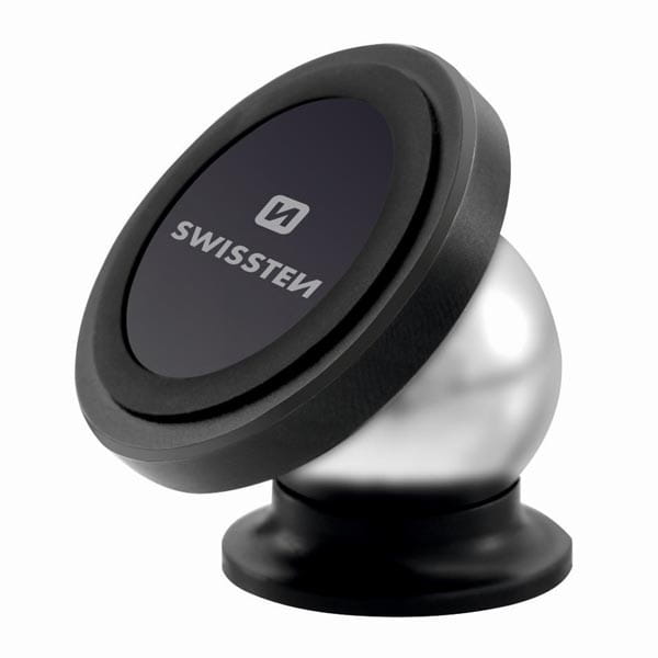Uchwyt magnetyczny do telefonu lub GPS Swissten do samochodu, czarny, plastikowy, przegłubowy, czarna, telefon