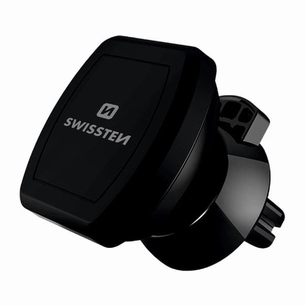 Uchwyt magnetyczny do telefonu lub GPS Swissten do samochodu, czarny, plastikowy, do kratki wentylacyjnej, czarna, telefon
