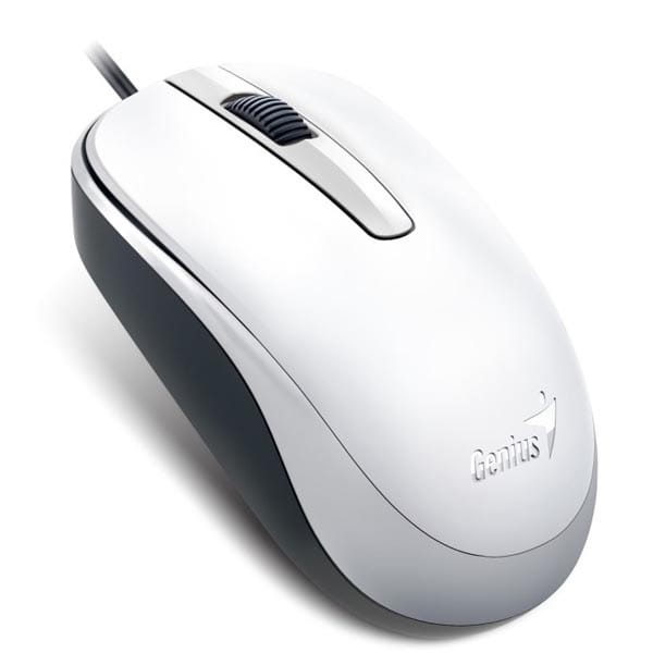 Genius Mysz DX-120, 1200DPI, optyczna, 3kl., 1 scroll, przewodowa USB, biała, standardowy, uniwersalny
