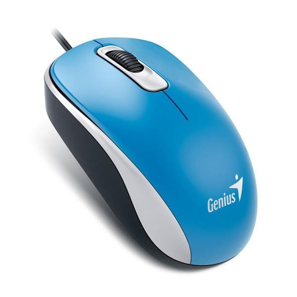 Genius Mysz DX-110, 1000DPI, optyczna, 3kl., 1 scroll, przewodowa USB, niebieska, standardowy, uniwersalny