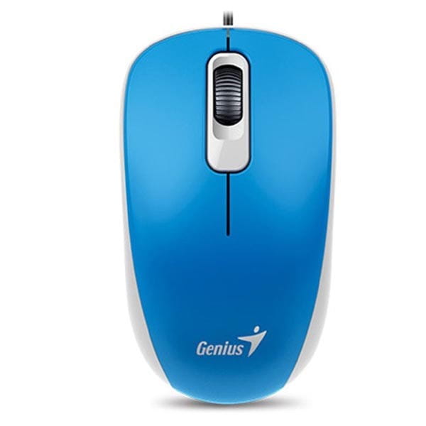 Genius Mysz DX-110, 1000DPI, optyczna, 3kl., 1 scroll, przewodowa USB, niebieska, standardowy, uniwersalny