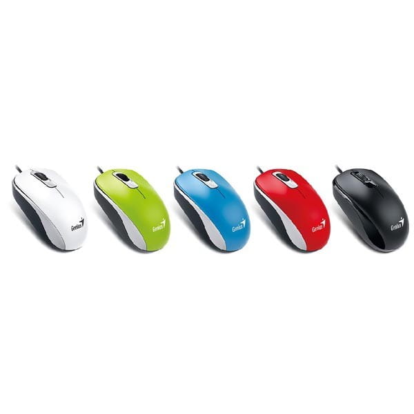Genius Mysz DX-110, 1000DPI, optyczna, 3kl., 1 scroll, przewodowa USB, niebieska, standardowy, uniwersalny