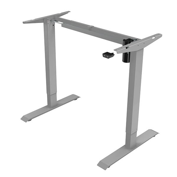 Biurko, elektycznie regulowany, Blat wiśnia, 75x120cm, regulacja wysokości 500mm, 100V-240V, szary, 70 kg nośność, ergo