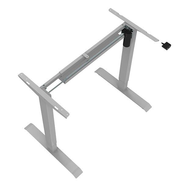 Biurko, elektycznie regulowany, Blat wiśnia, 75x120cm, regulacja wysokości 500mm, 100V-240V, szary, 70 kg nośność, ergo