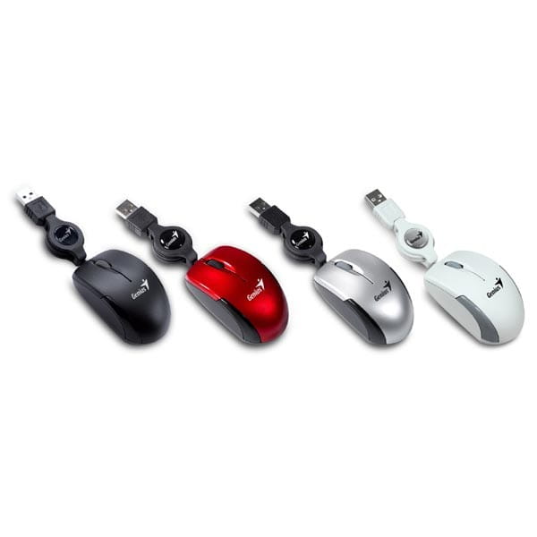 Genius Mysz Micro Traveler V2, 1200DPI, optyczna, 3kl., 1 scroll, przewodowa USB, czarna, Micro