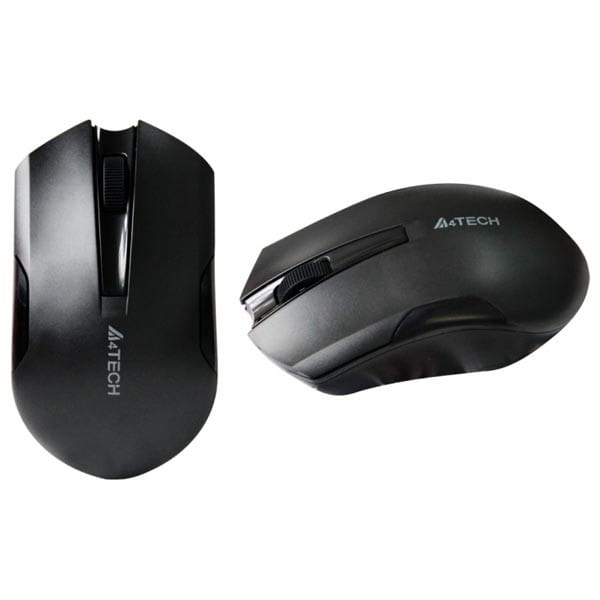 A4tech Mysz G3-200N, 1000DPI, 2.4 [GHz], optyczna, 3kl., 1 scroll, bezprzewodowa, czarna, 1 szt AA, klasyczna, V-Track, PowerSaver