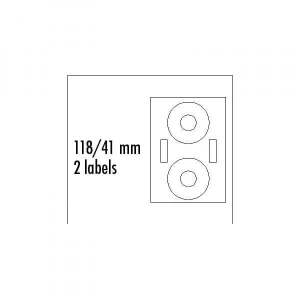 Logo etykiety na CD 118/41mm, A4, matowe, białe, 2 etykiety, 2 płyty, 140g/m2, pakowane po 25 szt., do drukarek atramentowych i la