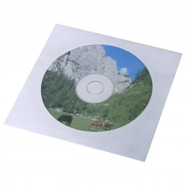Koperta na 1 szt. CD, papier, biała, z okienkiem, Logo, 100-pack