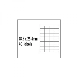 Logo etykiety 48.5mm x 25.4mm, A4, matowe, czerwony, 40 etykiety, pakowane po 10 szt., do drukarek atramentowych i laserowych