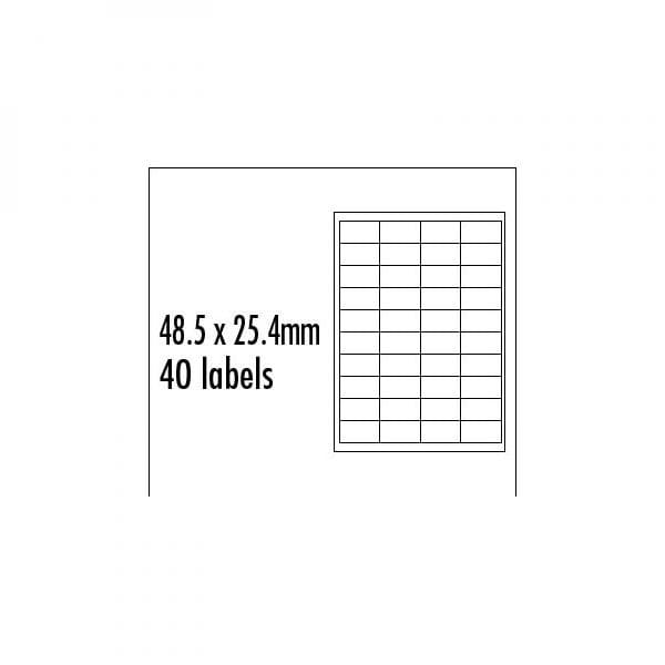 Logo etykiety 48.5mm x 25.4mm, A4, matowe, czerwony, 40 etykiety, pakowany po 10 szt., do drukarek atramentowych i laserowych