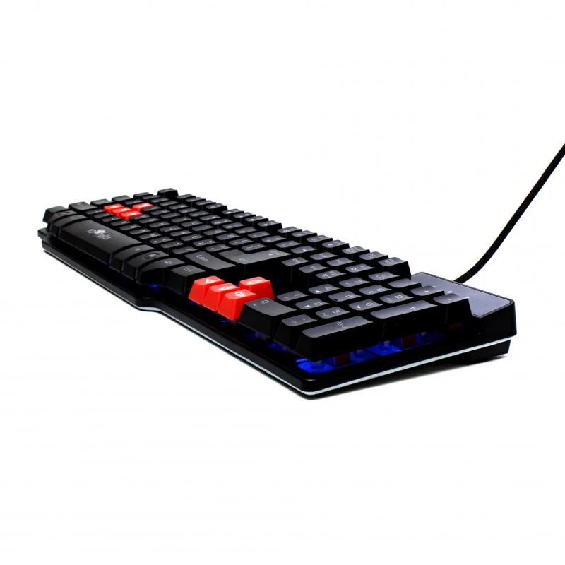 RED FIGHTER K1, Klawiatura US, do gry, podświetlona typ przewodowa (USB), czarna, 3 kolory podświetlania