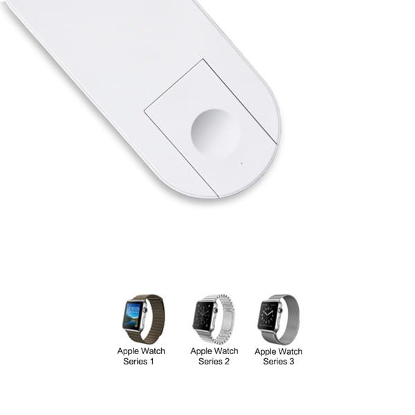 ładowarka bezprzewodowa 2 w 1, do telefonów i Apple Watch, biała, 5V, 10W, Qi