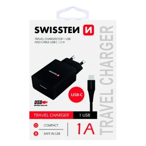 SWISSTEN Zasilacz / sieciowy adapter 5W, 1 port, USB-A, kabel USB-C