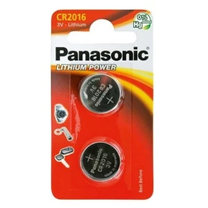 Bateria litowa, guzikowa, CR2016, 3V, Panasonic, blistr, 2-pack