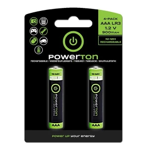 Akumulatorki, AAA (HR03), 1.2V, 900 mAh, Powerton, blistr, 2-pack
