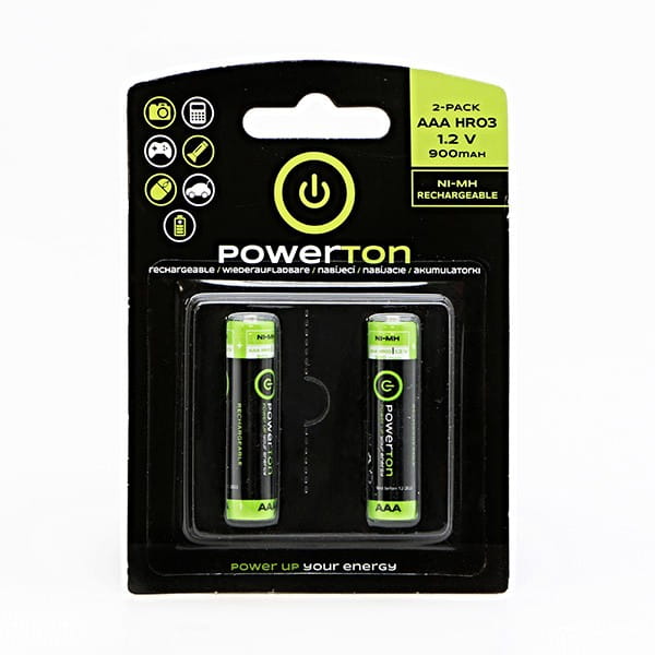 Akumulatorki, AAA (HR03), 1.2V, 900 mAh, Powerton, blistr, 2-pack