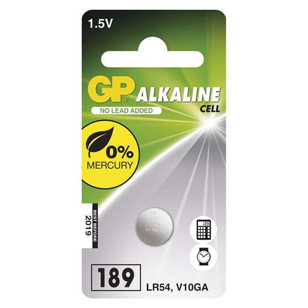 Bateria alkaliczna, AG10, LR54, LR1130, V10GA, 1.5V, GP, blistr, 1-pack