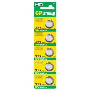 Bateria litowa, guzikowa, CR2016, 3V, GP, blistr, 5-pack