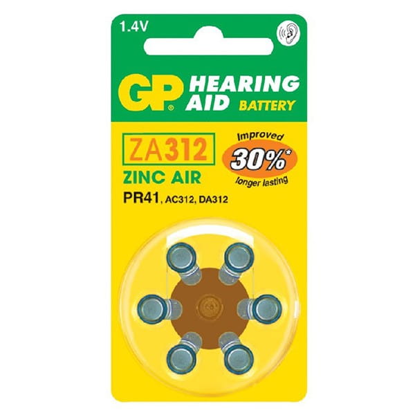 Bateria cynkowo-powietrzna., do aparatów słuchowych, 1.4V, GP, blistr, 6-pack